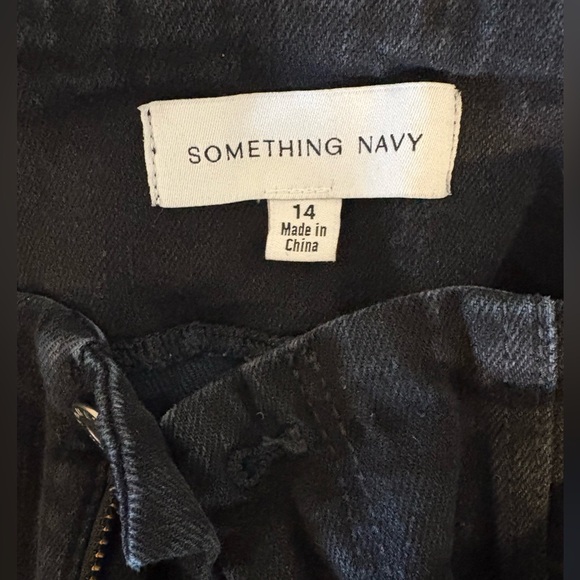 Something Navy Black Jeans with tie - Picture 2 of 6